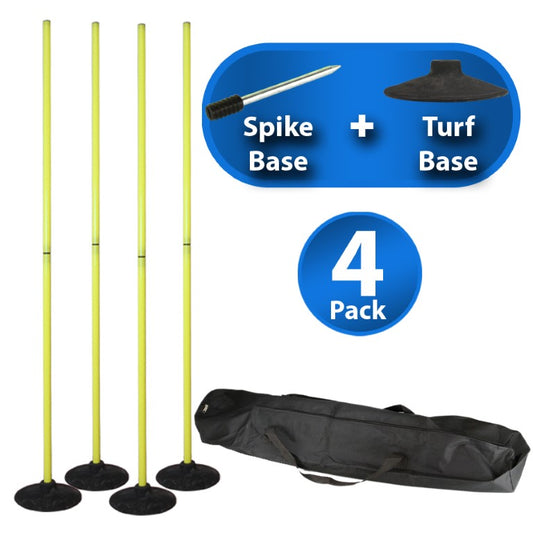 4x Agility Training Poles With Turf + Spike